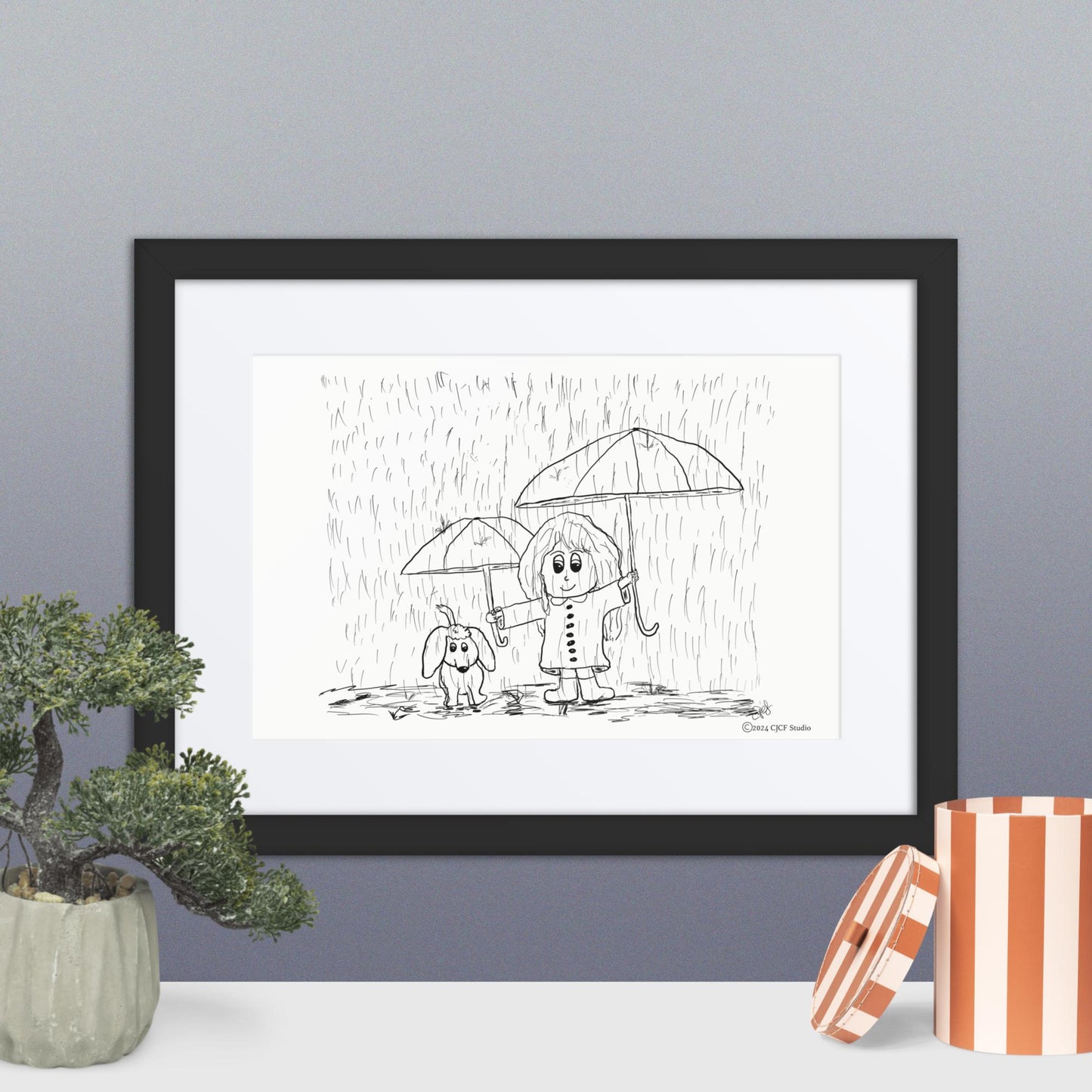 In the Rain - Framed print 12" x 16"